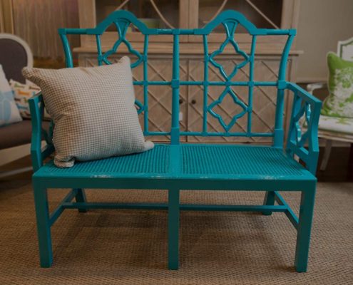 Painted Teal Bench