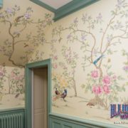 Hand Painted Silk Wallcovering Image