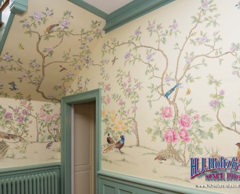 Hand Painted Silk Wallcovering Image