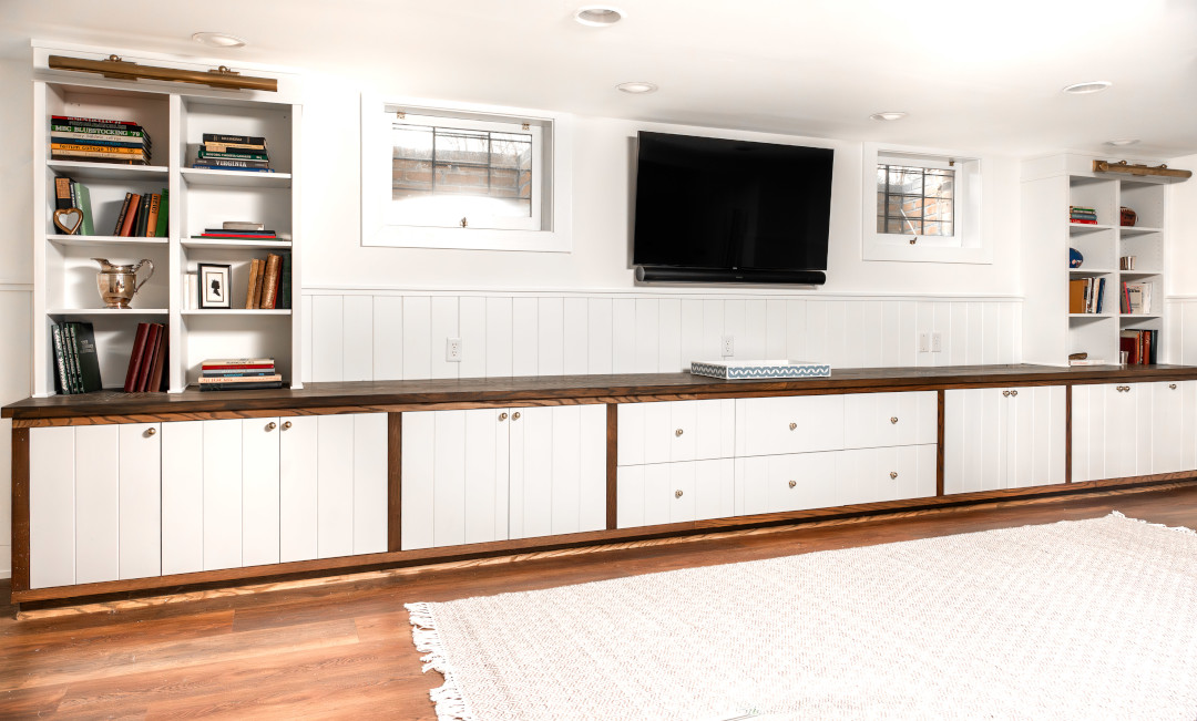 Holtz Built Custom Cabinet Adds Elegance and Function to Basement